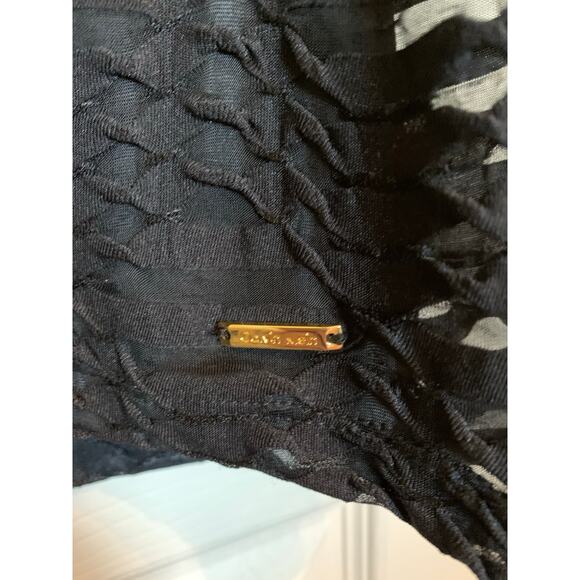 Calvin Klein textured semi-sheer blouse black XXL - Picture 6 of 7